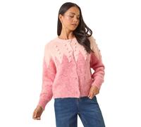 Roman Petite Bobble Buttoned Knit Cardigan In Pink Pink 16