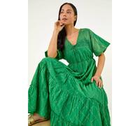 Roman Women's Petite Boho Shimmer Maxi Dress in Green | Size: 10 Roman Green 10