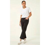 Roman Women's Petite Bootcut Cropped Jeans in Black | Size: 16 Roman Black 16