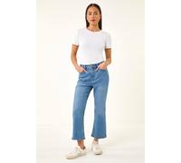 Roman Women's Petite Bootcut Cropped Jeans in Mid Blue | Size: 12 Roman Mid Blue 12