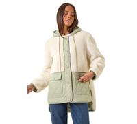 Roman Petite Borg Quilted Coat In Khaki Khaki 14