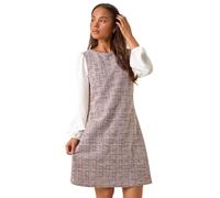 Roman Petite Boucle Contrast Sleeve Dress In Pink Pink 12