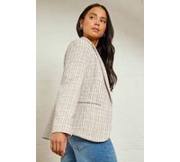 Roman Women's Petite Boucle Revere Collar Blazer in Light Pink | Size: 14 Roman Light Pink 14