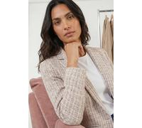 Roman Women's Petite Boucle Revere Collar Blazer in Light Pink | Size: 16 Roman Light Pink 16