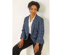 Roman Women's Petite Boucle Stretch Blazer in Navy | Size: 16 Roman Navy 16