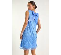 Petite Bow Back Lace Shift Dress Roman Blue 12