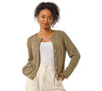 Roman Petite Broderie Hem Stretch Top In Khaki Khaki 14