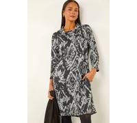 Roman Women's Petite Brushed Roll Neck Knit Dress in Black | Size: 10 Roman Black 10