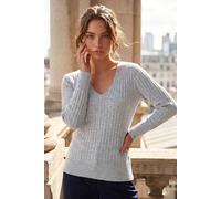 Roman Petite Button Cuff Jumper In Grey Grey