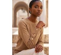 Roman Women's Petite Button Cuff Knit Jumper in Camel | Size: 14 Roman Camel 14