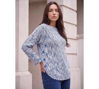 Roman Petite Button Detail Curve Hem Jumper Blue Mix
