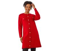Roman Petite Button Detail Knit Dress In Red Red 18