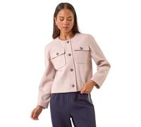 Roman Petite Button Up Pocket Jacket In Light Pink Light Pink 8