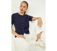 Roman Petite Buttoned Up Cardigan In Navy Navy