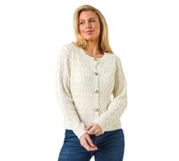 Roman Petite Cable Knit Button Cardigan In Ivory Ivory 18