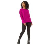 Roman Petite Cable Knit Jumper for Women UK - Ladies Everyday Autumn Winter High Neckline Comfy Soft Evening Vacation Work Party Night Out