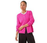 Roman Petite Cable Knitted Cardigan In Pink Pink 16