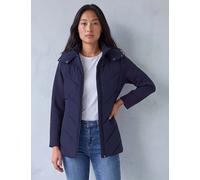 Roman Petite Chevron Quilted Hooded Coat Navy Mix