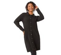 Roman Petite Collared Knit Shift Dress In Black Black 14