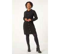 Petite Collared Knit Shift Dress Roman Black 16