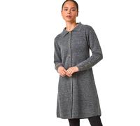 Roman Petite Collared Knit Shift Dress In Grey Grey 10