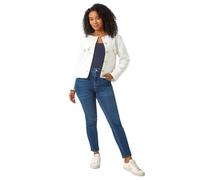 Roman Petite Collarless Button Up Jacket In Ivory Ivory 16