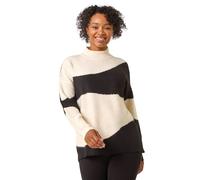Roman Petite Colour Block Knit Jumper In Black Black 18