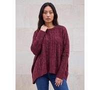 Roman Petite Contrast Cable Jumper Burgundy Mix