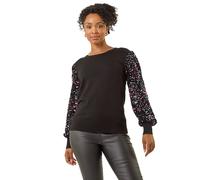Roman Petite Contrast Sequin Knit Jumper In Black Black 8