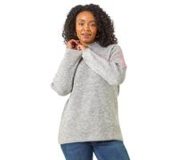 Roman Petite Contrast Stitch Knit Jumper In Grey Grey 16