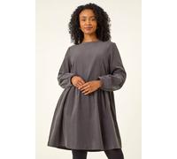 Petite Cord Cotton Mini Dress Roman Charcoal 16