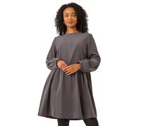Roman Petite Cord Cotton Mini Dress In Charcoal Charcoal 18