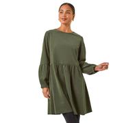 Roman Petite Cord Cotton Mini Dress In Khaki Khaki 8