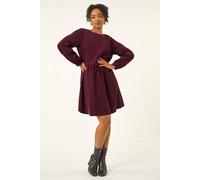 Petite Cord Cotton Mini Dress Roman Wine 12