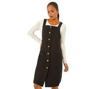 Roman Petite Corduroy Pinafore Dress In Black Black 12