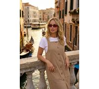 Roman Women's Petite Corduroy Pinafore Dress in Stone | Size: 16 Roman Stone 16