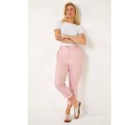 Roman Women's Petite Cotton Blend Stretch Chino Trousers in Light Pink | Size: 8 Roman Light Pink 8
