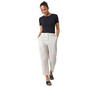 Roman Petite Cotton Blend Stretch Trousers for Women UK - Ladies Spring Everyday Summer Break Button Fastened Comfy Belt Loops Soft Side Pockets Pants Business Work Bottoms - Stone - Size 14