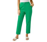 Roman Petite Cotton Blend Stretch Trousers for Women UK - Ladies Spring Everyday Summer Break Button Fastened Comfy Belt Loops Soft Side Pockets Pants Business Work Bottoms - Petite Green - Size 18