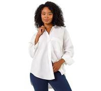 Petite Cotton Button Up Pocket Shirt Roman White 16