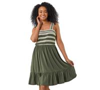Roman Petite Crochet Bodice Strap Dress In Khaki Khaki 14