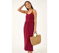 Roman Petite Crochet Contrast Midi Dress In Wine Wine 10