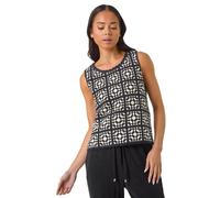 Petite Crochet Patchwork Top Roman Black L