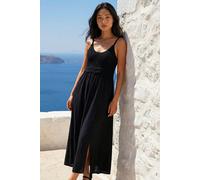 Roman Women's Petite Crochet Trim Maxi Dress in Black | Size: 16 Roman Black 16