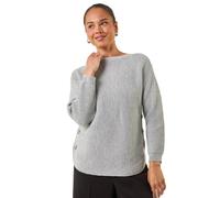 Roman Petite Curve Hem Knit Jumper In Grey Grey 16