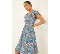 Roman Women's Petite Ditsy Floral Button Dress in Blue | Size: 16 Roman Blue 16