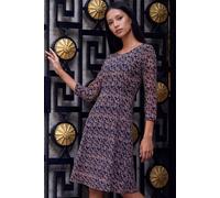 Roman Women's Petite Ditsy Floral Print Stretch Dress in Tan | Size: 8