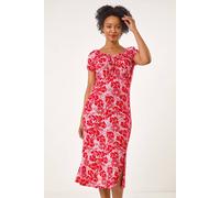 Roman Women's Petite Ditsy Floral Stretch Midi Dress in Red | Size: 18 Roman Red 18