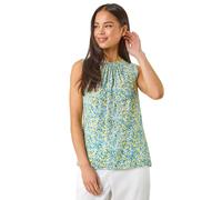 Roman Petite Ditsy Print Shell Top In Blue Blue 16