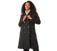 Petite Double Breasted Coat Roman Black 18